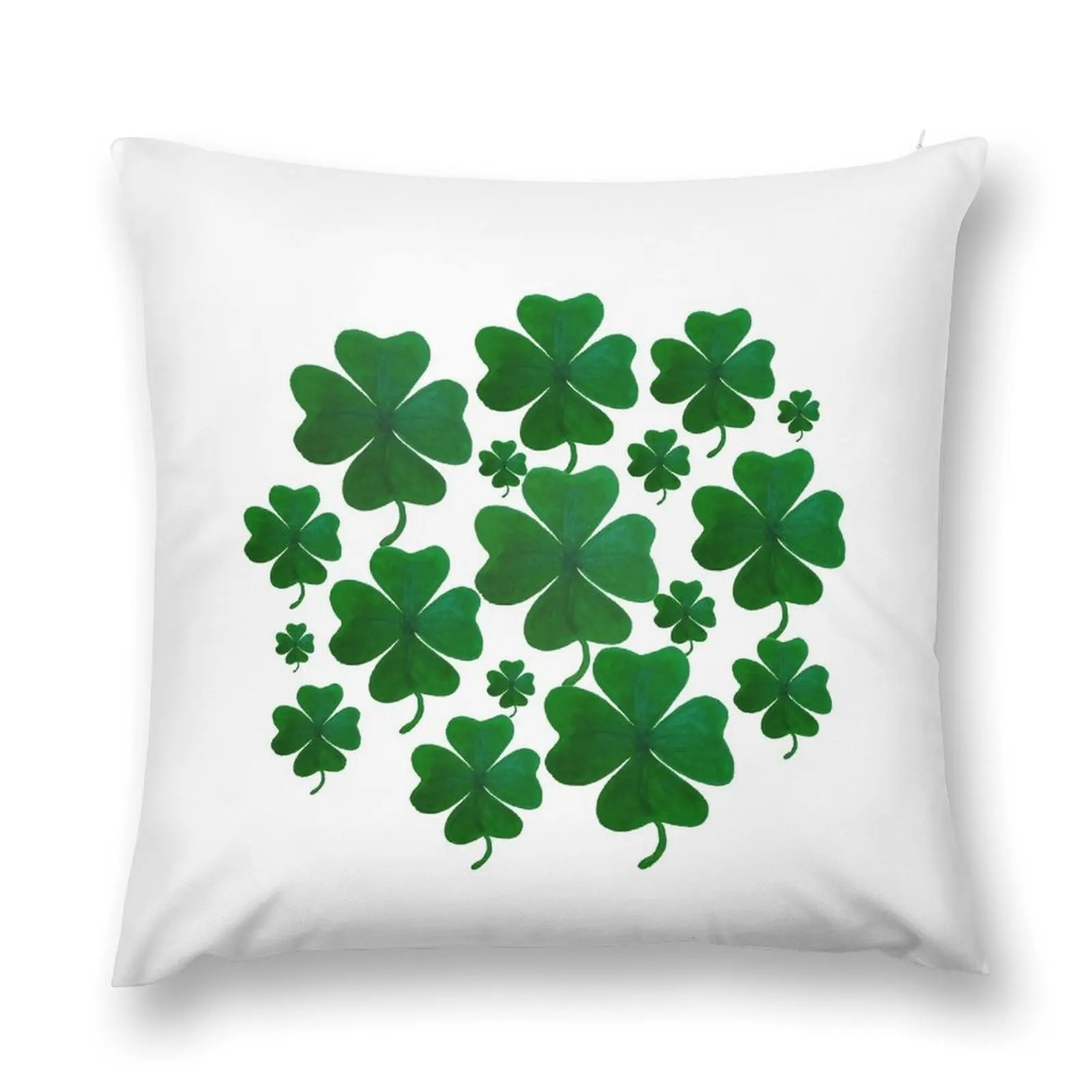 

Lucky 4-Leaf Shamrocks Throw Pillow Pillow Cases Decorative christmas pillow case Christmas Cases