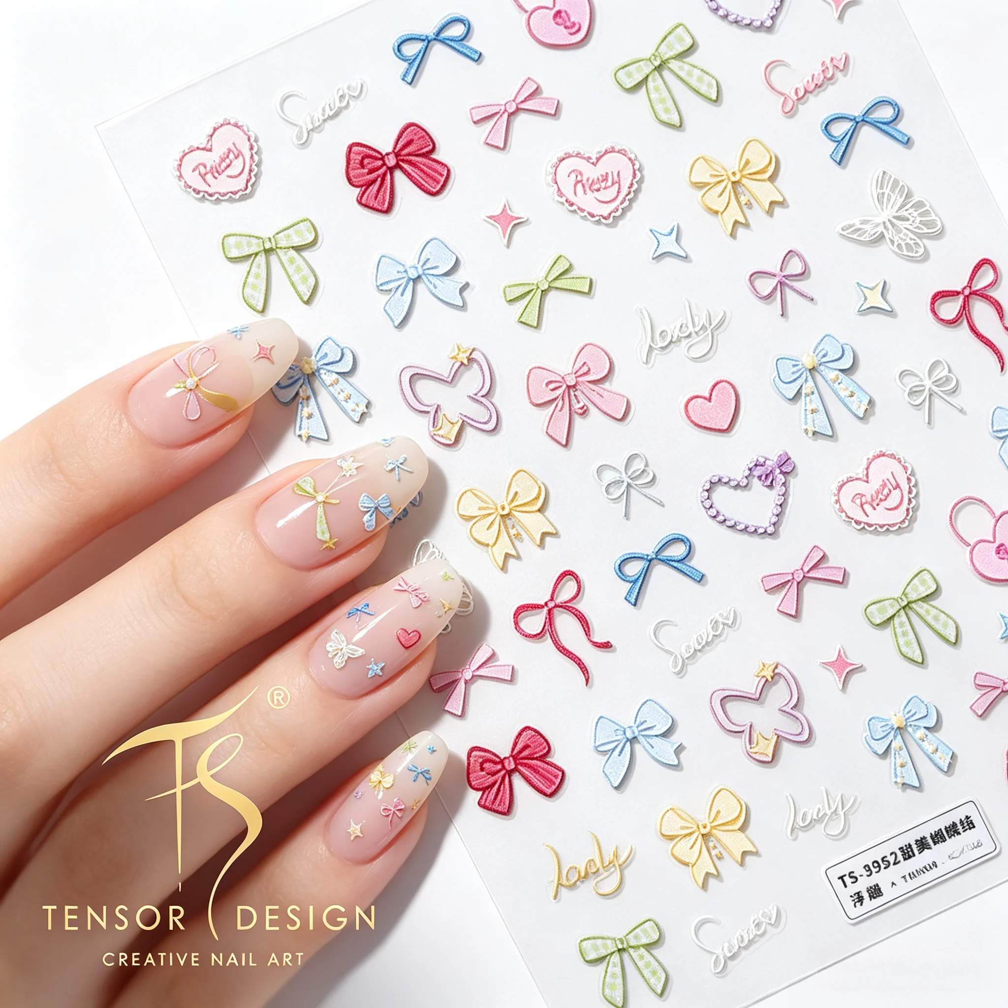 Nail Art Elegan - Autocollants pour ongles TENSOR NAIL, nœuds