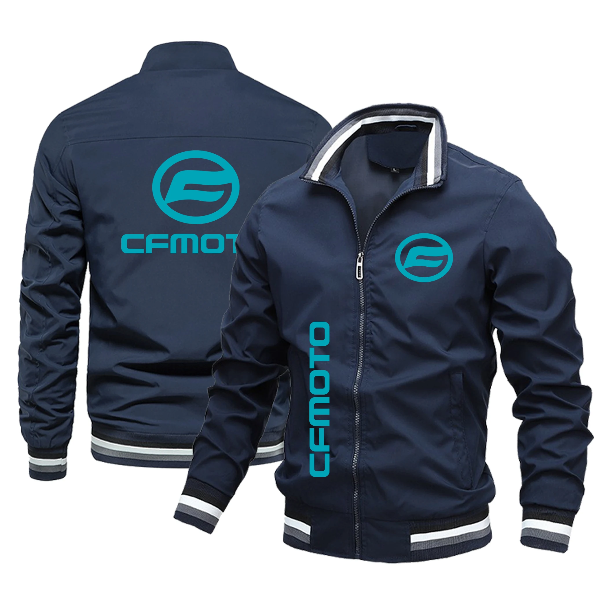 جاكيت دراجات للطرق الوعرة مضاد للرياح CFMOTO للرجال ، جاكيت بشعار دراجة نارية ، جاكيت سباق خارجي ، ملابس خارجية عصرية ، ربيع ، جديد