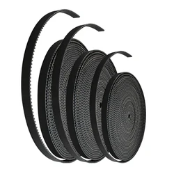 2M 2GT Open Synchronous Timing Belt Wide 6/10mm Black Polyurethane/Rubber/TPU Samll Backlash GT2 2GT-6 2GT-10 for 3D Printer CNC