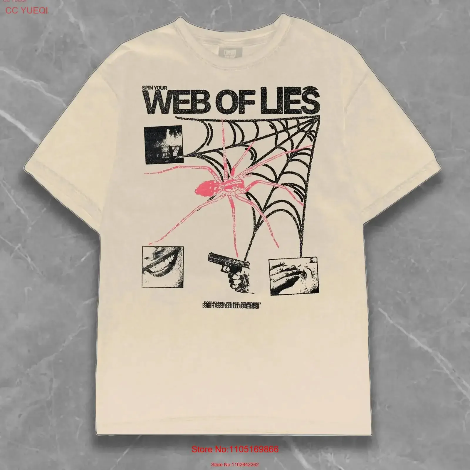 تي شيرت مطبوع عليه شبكة الأكاذيب على شكل عنكبوت Y2K ملابس الشارع الشهير ملابس عصرية على الطراز القديم من الأفيون الجمالي بتصميم كلاسيكي عتيق من الجرونج