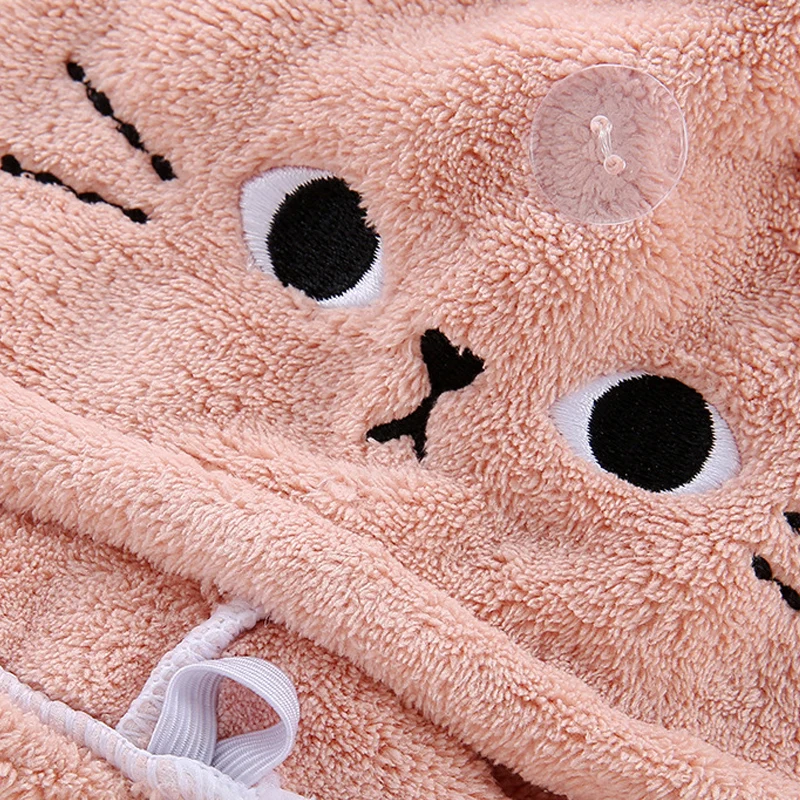 Dry Hair Cap Water Absorbing Coral Wool Cute Cartoon Pattern Facial Headband  Makeup Remover Dry Hair Towel