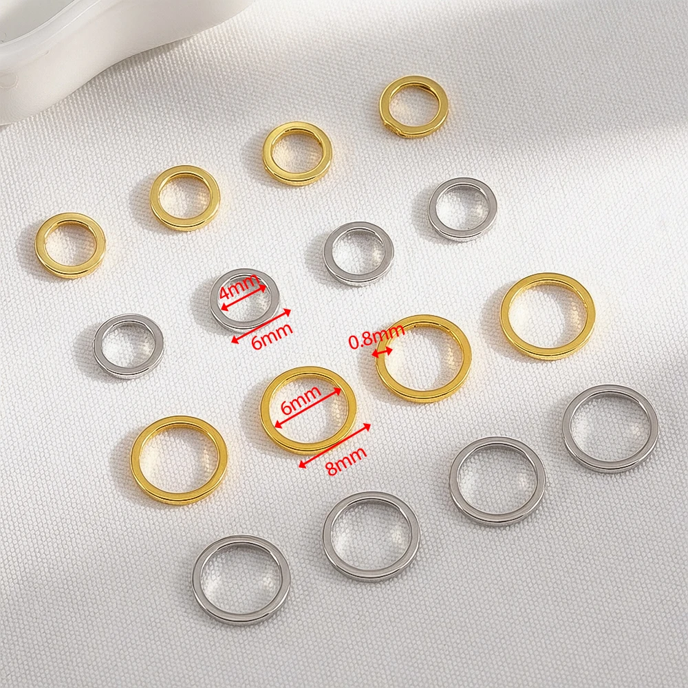 10/20pcs 18K Gold Color Plated Brass Close Jump Rings Split Rings Connector for DIY Jewelry Necklace Making Accessorie Wholesale