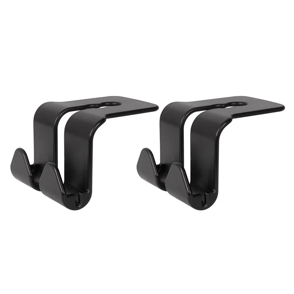 2 Pcs Hook up Vehicle Headrest Hangers Plastic Hooks Universal Back Seat Auto Hanging Black Car Bat