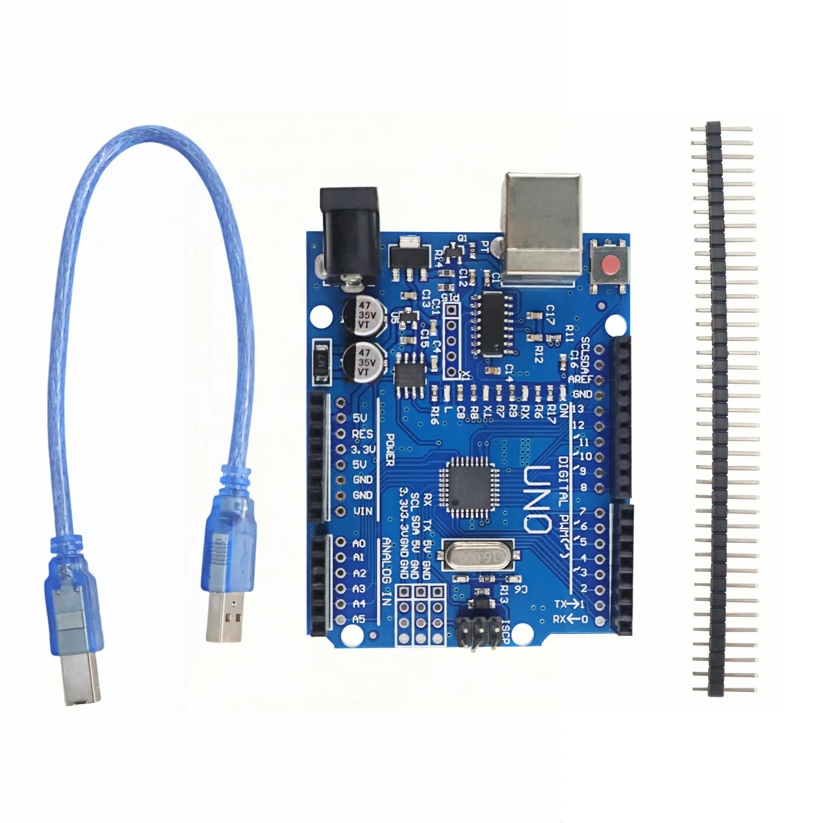 UN0 R3 Board ATmega328P Development Board with Pin Header and Cable Compatible with Arduino IDE Projects