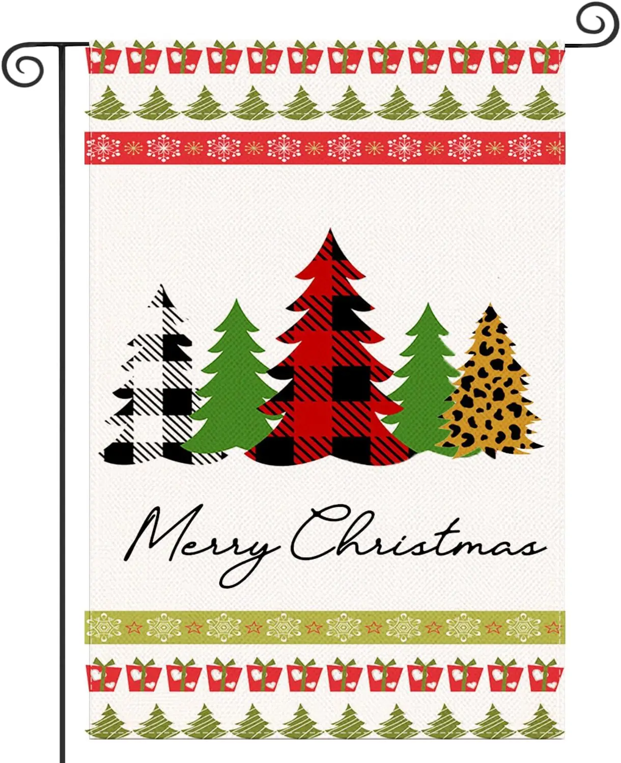 Merry Christmas Garden Flag 12 x 18 Inch Double Sided, Christmas Trees Winter Flags Burlap for Holiday Farmhouse Yard House  yyi