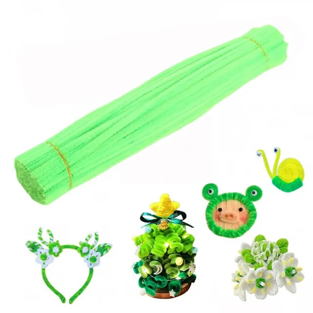 100 Stuks Twist Bar Chenille Stelen Aambeeld Draad Ambachtelijke Pijp Speelgoed Diy Strips Creatief Hobby Handgemaakt Materiaal Voor Diy Ambachtelijke Benodigdheden