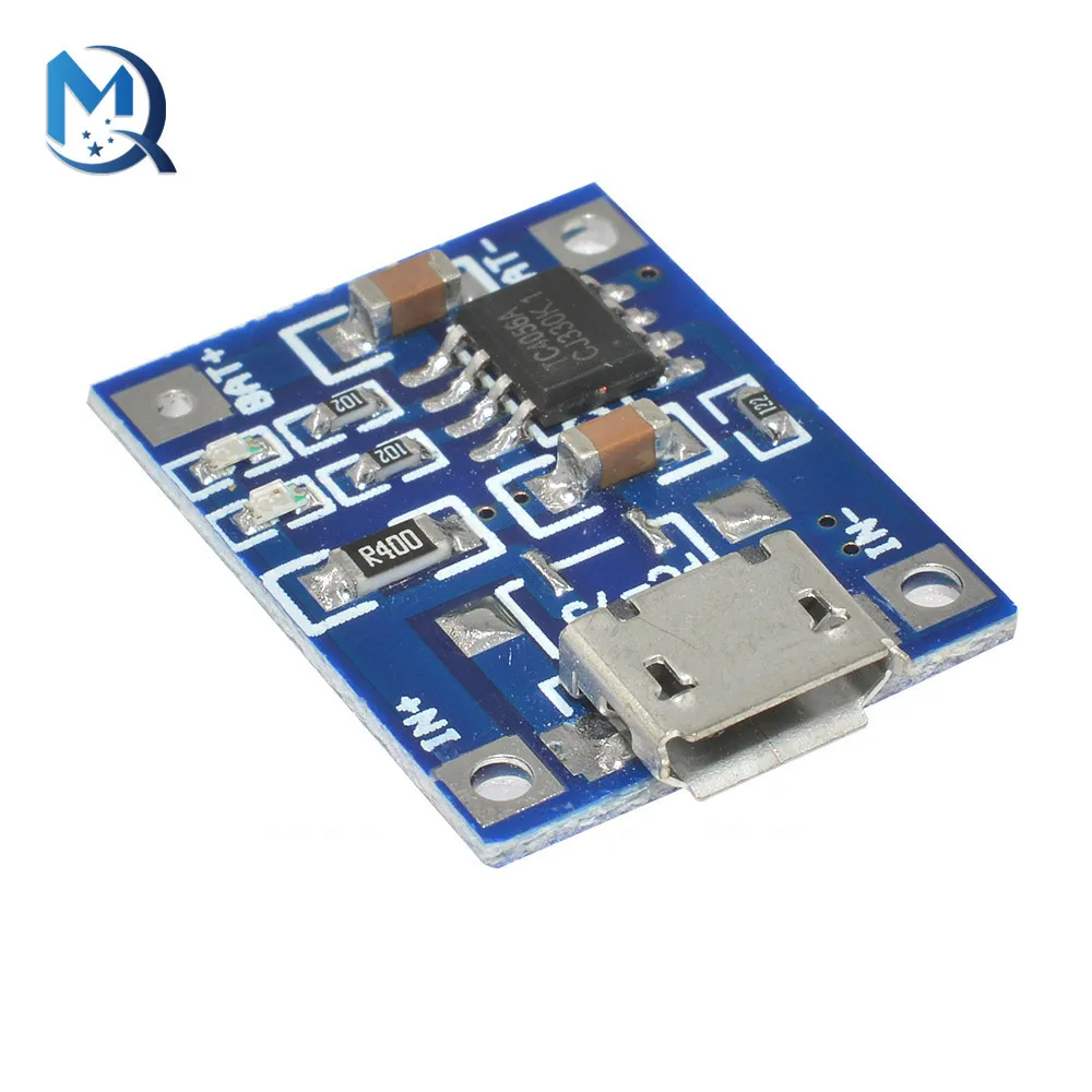 Micro USB 5V 1A 18650 TP4056 Lithium Battery Charger Module Charging Board With Protection Dual Functions 1A Li-ion