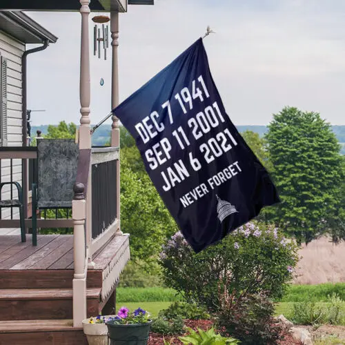 Never Forget Jan 6 2021 Double-sided Flag Banner, Vote Blue Save Democracy Flag AAL HHM WZZ yyi