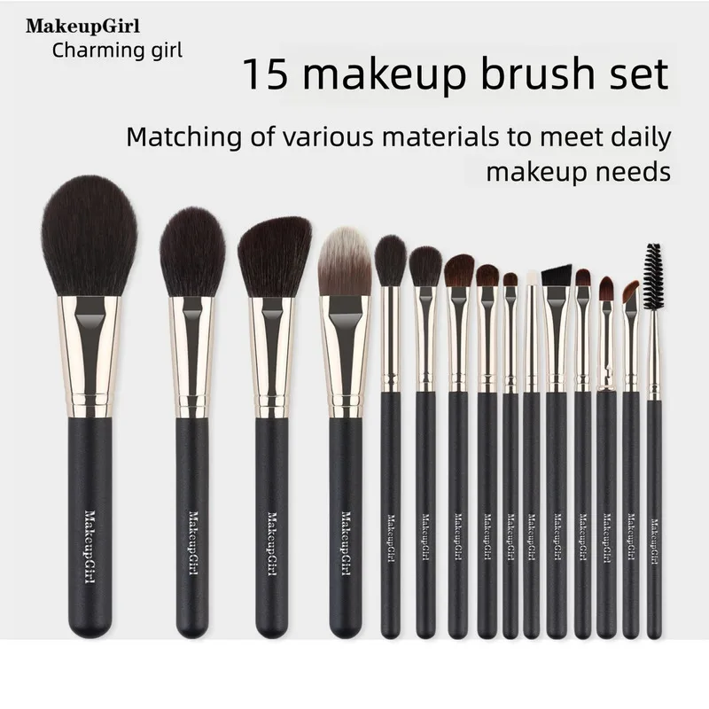 Charming Girl Makeup Tongue-shaped Foundation Eyeshadow Eyeliner Eyebrow Brush Beginner Cangzhou Full Set Soft Bristle Brushes