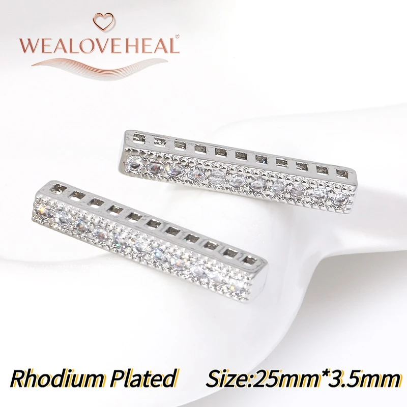 18K vergoldete Messing-Rechteck-Abstandshalter, luxuriöser Micro-Pavé-CZ-Trennverbinder für DIY-Schmuckherstellung, Großhandel – Detail 29
