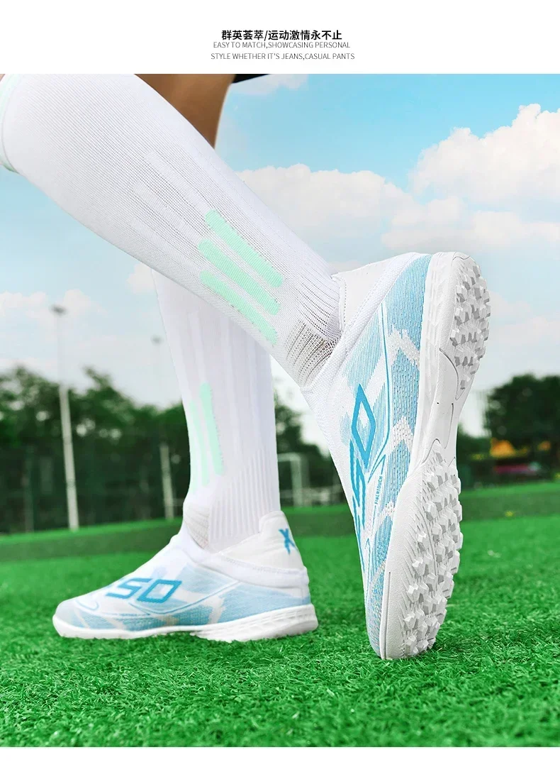 Neue Herren-Fußballschuhe Hochwertige Fußballschuhe Sneakers Rutschfeste Stollenschuhe für Rasen High-Top Futsal Indoor Bestseller Outdoor – Detail 27