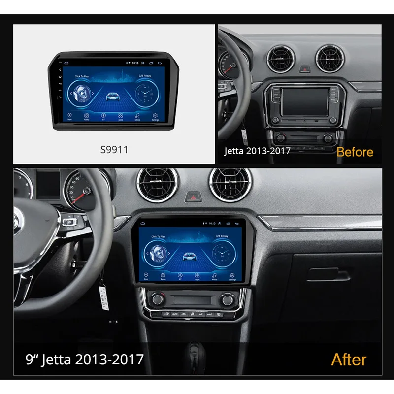9 Inch Android Car Navigation for Volkswagen Jetta 2013-2017，Multimedia Integrated Device，Plug and Play