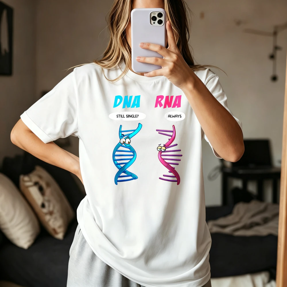 Funny DNA RNA Design Biology Genetics Biologist T-Shirt Casual Fashion Loose Harajuku Man Women Tshirt O-neck Short Sleeve Tees