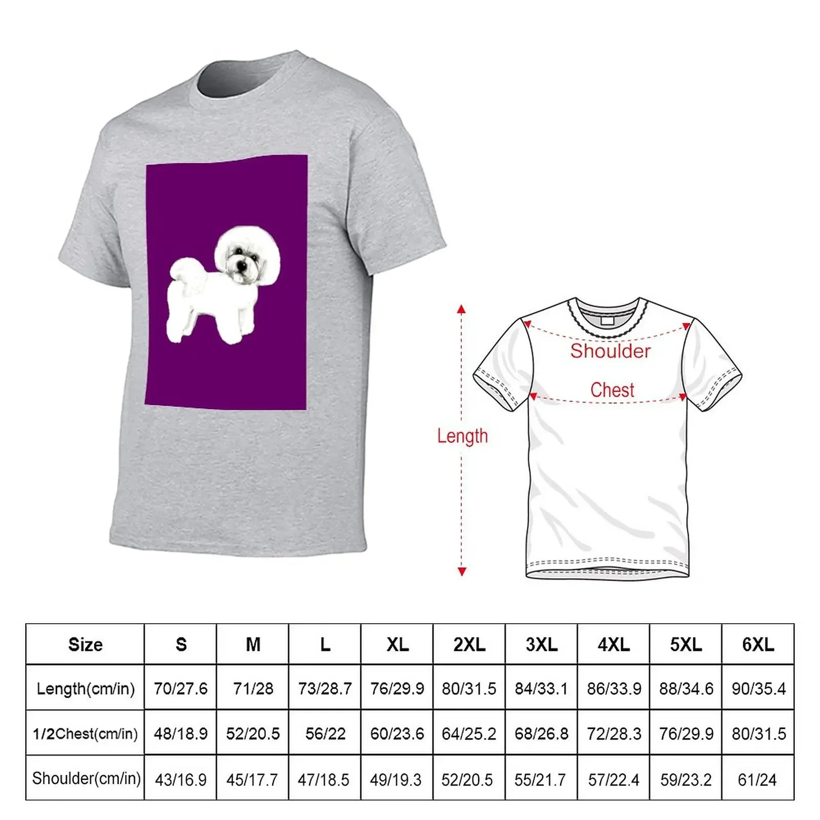 Bichon Frise dog on Ultraviolet,Pantone Ultraviolet T-Shirt plain custom t shirt men t shirt