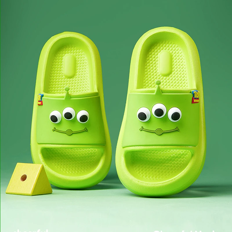 Green Alien Slipper Cartoon Toy Story Peripheral Summer Soft Soled Women Men Bath Flip Flop Eva Non Slip Casual Shoe Sandal