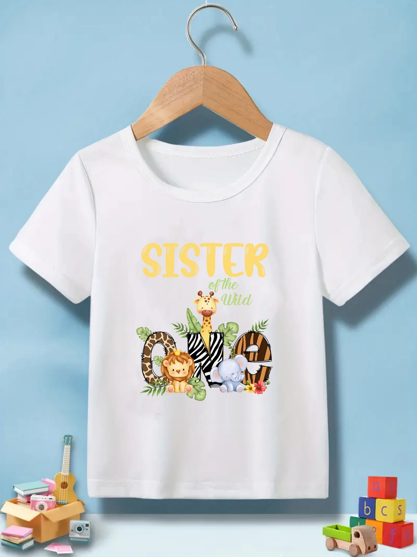 Sister Brother of the Wild One Matching Shirt, Safari Jungle Animal 1st Birthday Sibling Tees, Wild One Birthday Outfit for Kids