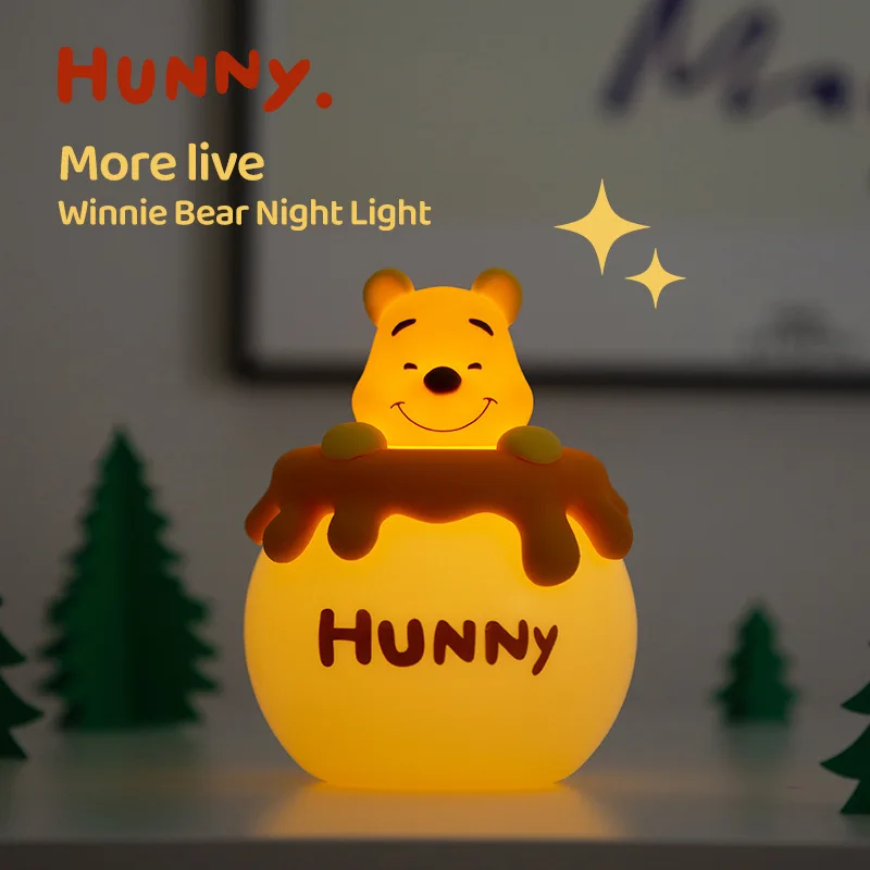 Honey Jar Teddy Bear Nightlight Bedroom Bedhead Companion Sleep Timer Usb Charging Bedlight Cute Honey Cartoon Anime Periphery