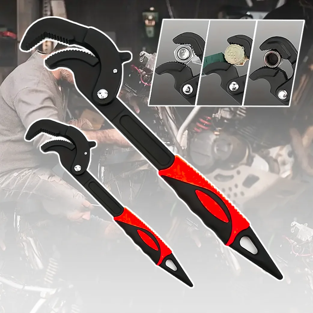 Universal Adjustable Wrench Set, Quick-Open Pipe Wrench for Plumbing, Repairs, and Auto Maintenance