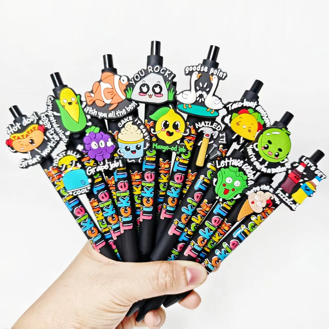 

15 шт./25 шт., детская забавная шариковая ручка с фразой, креативная ручка с принтом «Тик», повседневная офисная студенческая обучающая канцелярская ручка