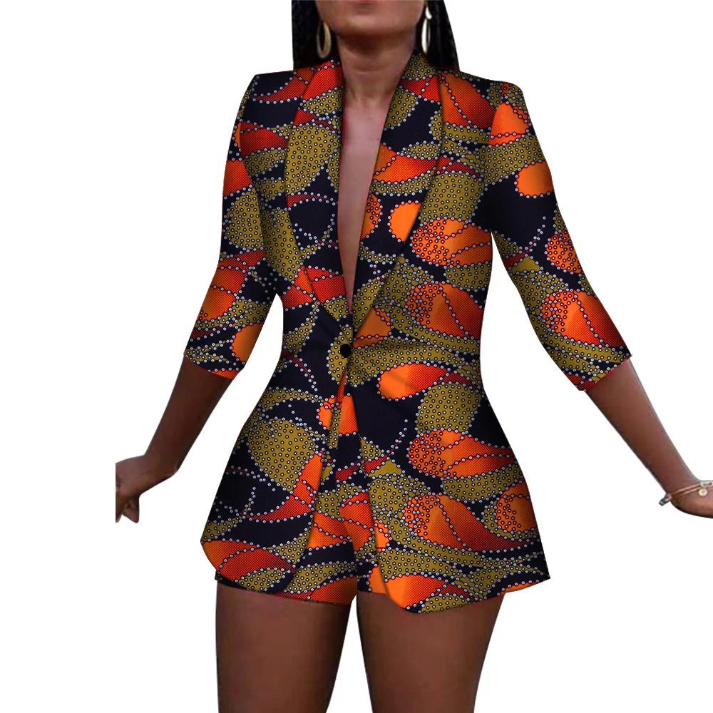 

New Women Suit and Short Pants Sets Bazin Riche African Clothes 100% Cotton Print 2 Pieces Sets Women African Clothing WY3492