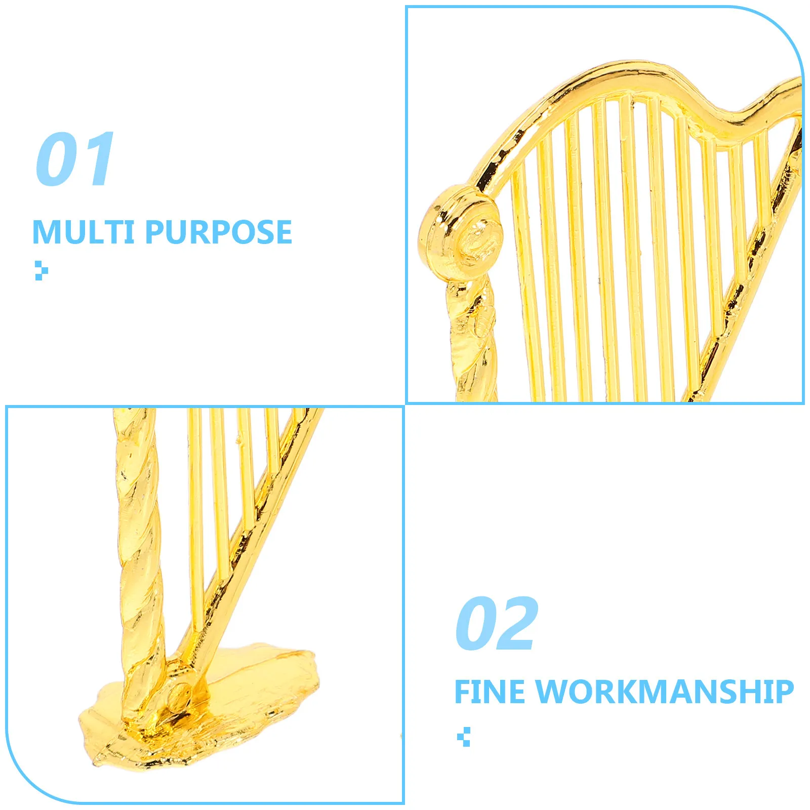 20Pcs Lyre Harp Charm Realistic Mini Harp Pendant Vintage Alloy for Jewelry Making DIY Bracelets Necklaces Music Theme Decor view 5