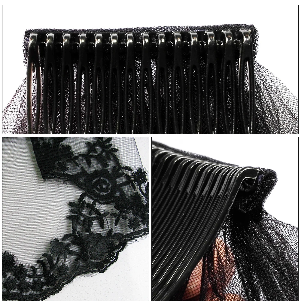 

Black Veil Short Lace Women Halloween Costume Party Wedding Cosplay Bachelorette Photography Accessory Lightweight Durable