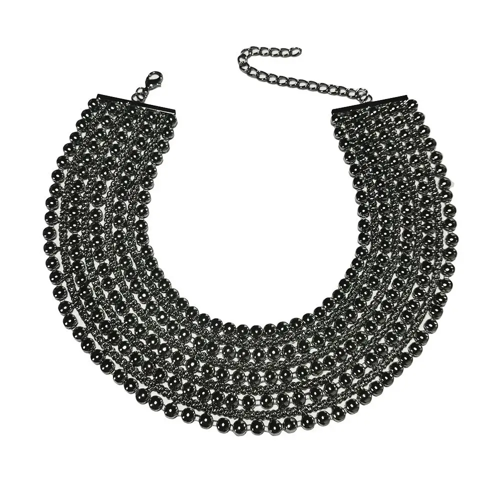 Alloy Big Chokers Necklace Fashion Statement Collar Chunky Necklaces For Women Girls Party Accessories 2022