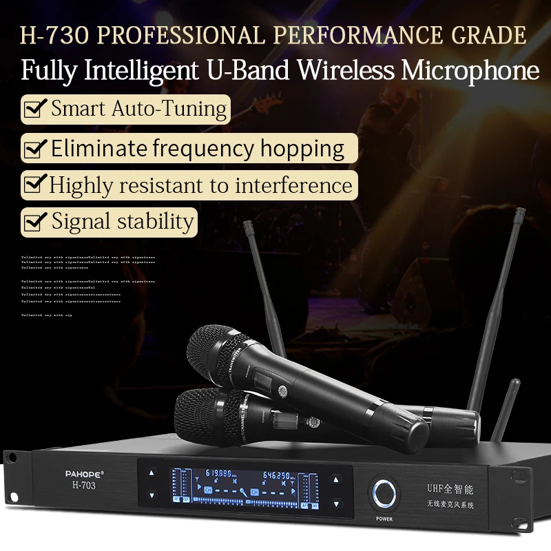 H-703 Professional U Segment One Tow Two KTV Conference Wireless Microphone Handheld Gooseneck Headwear Microphone Portable Home