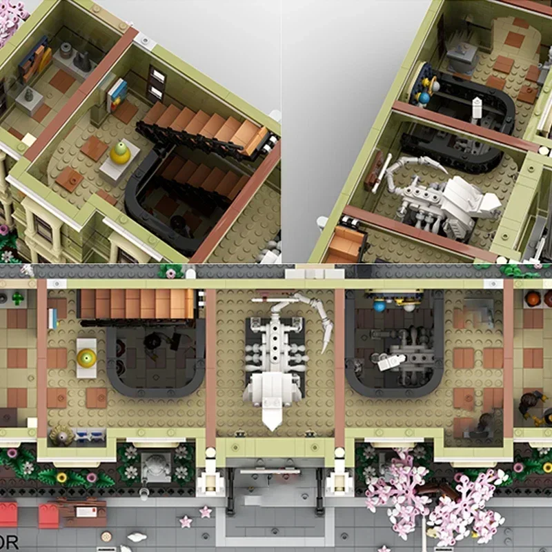 스트리트 뷰 모델 모크 빌딩 블록 기념물 자연사 박물관 기술 블록 선물 장난감 DIY 세트 조립 크리스마스