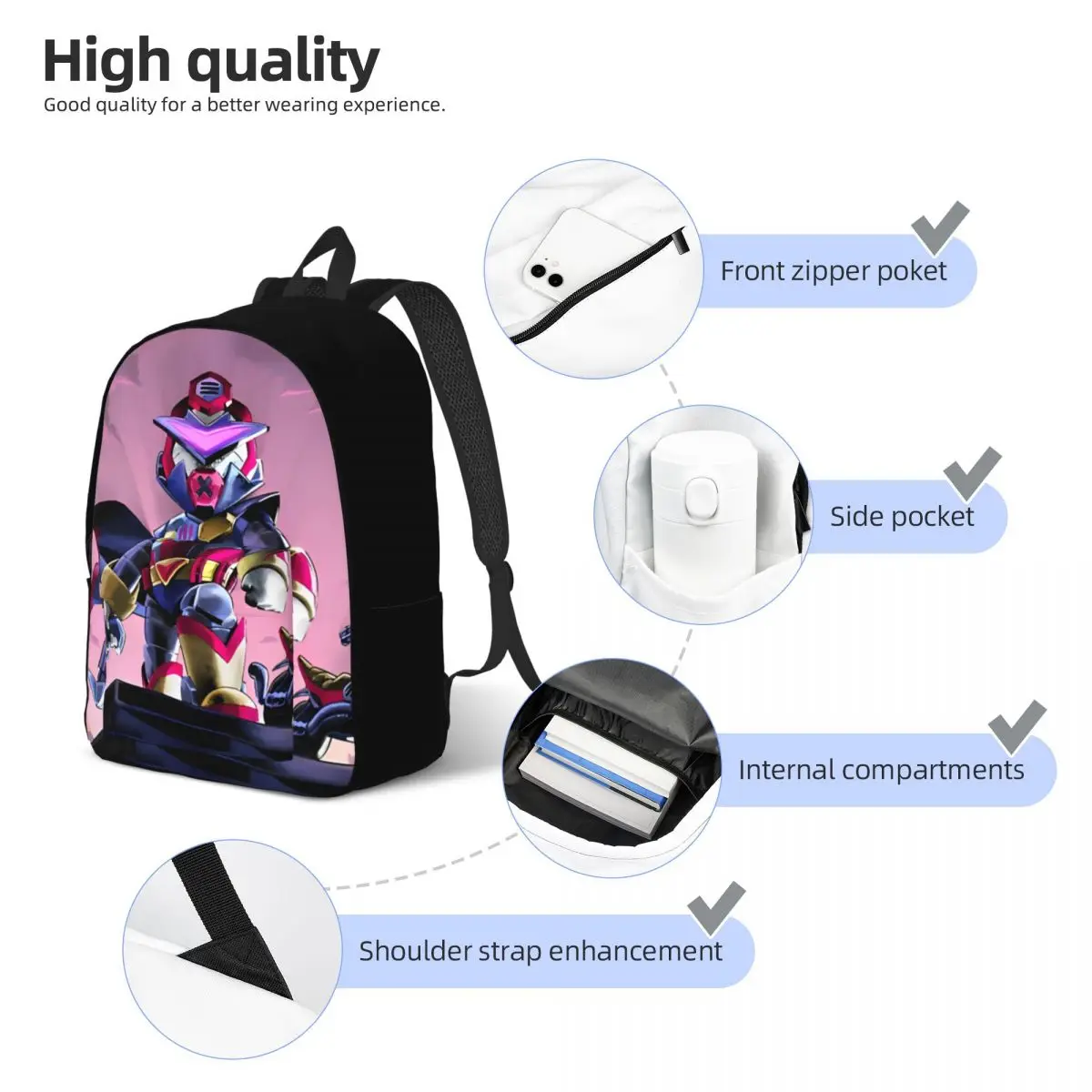 Mochila Estudantil da Escola Primária Pré-Escolar, Livraria de Videogame para Meninos e Meninas, Mochila Infantil com Bolso