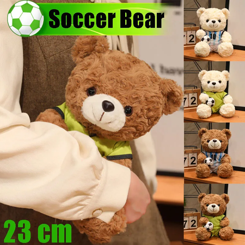

Football Bear Stuffed Plush, Soccer Fan Memorabilia, Club Party Decoration Toy, Cute Mascot Gift for Supporters