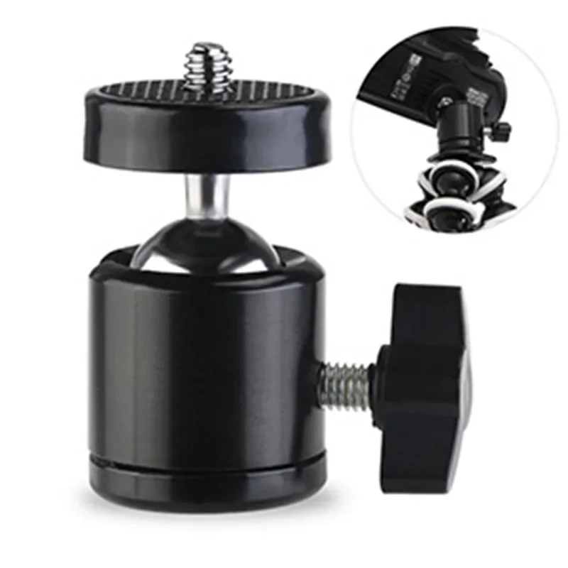 DSLR Mini Ball Head Câmeras, Onças de carga máxima, Posicionamento estável e seguro, Brilho, Lbs, Carga máxima, Mini