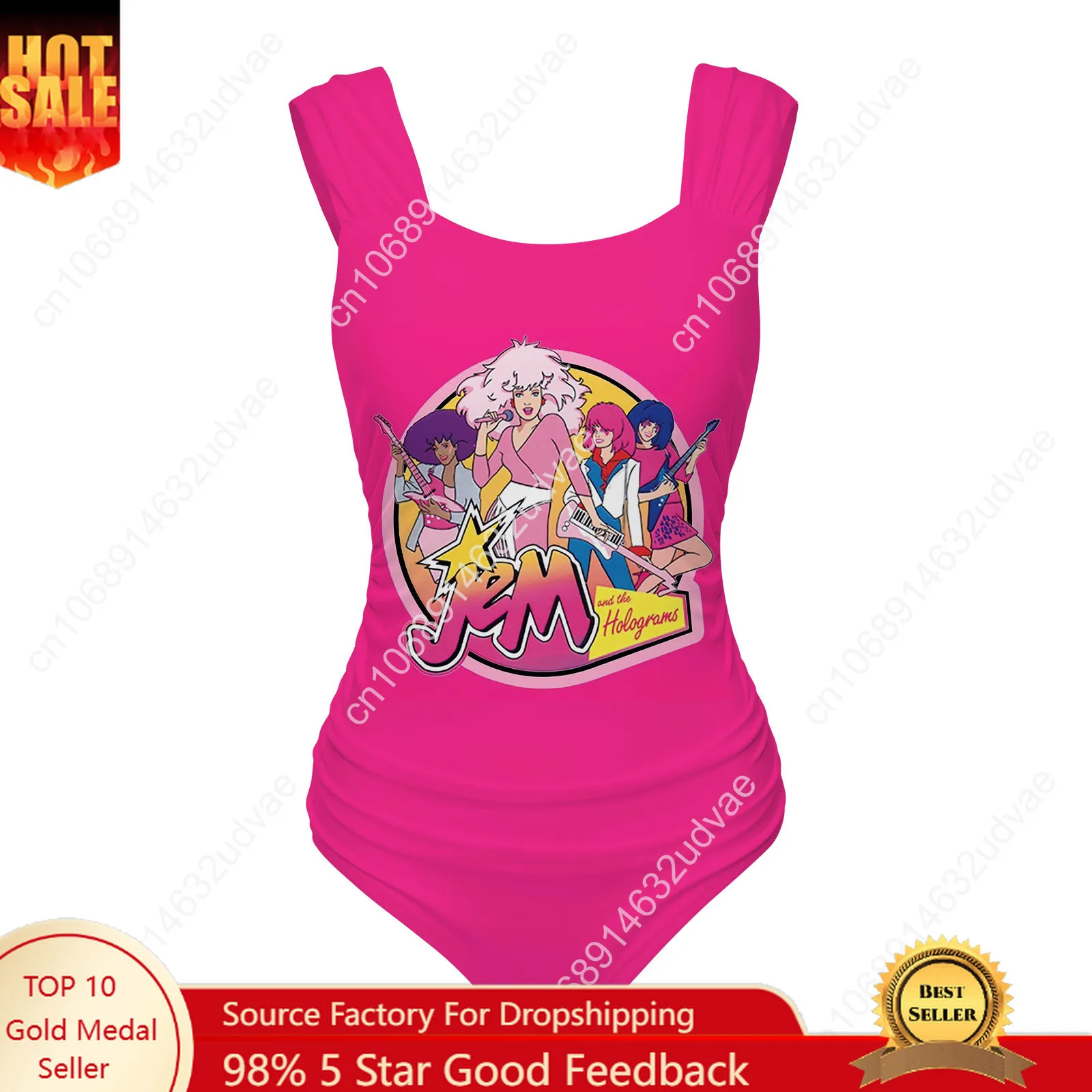 

Jem and The Holograms Swimsuit Wide Strap Women Bathing Suits Personalized Swimwear Pool Party Sexy Bikini Customize Beachwear