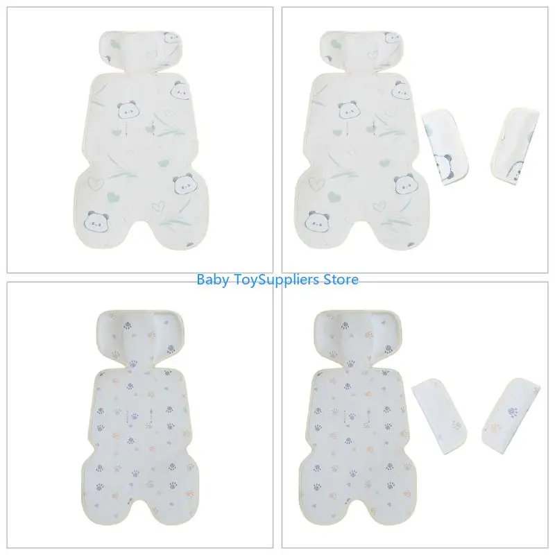 

R1WF Comfortable Baby Strollers Cooling Mat Cushion Ice Silk Pad with Multiple Belt Hole Feature for Infant Toddler