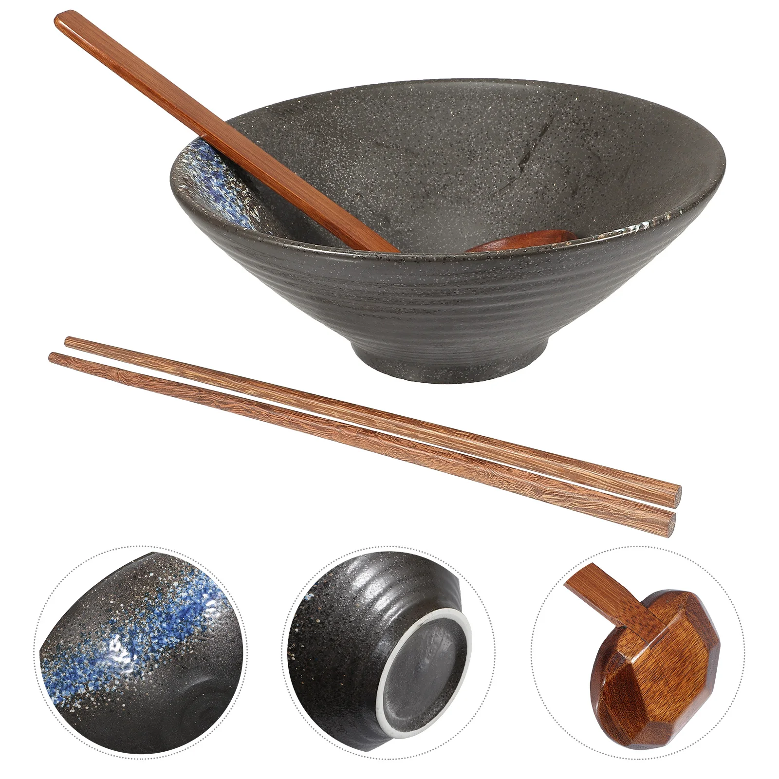 

Креативный японский стиль, керамический набор мисок для рамэна, противоскользящая миска для супа и лапши с большим отверстием для ресторана, домашняя посуда для сервировки еды