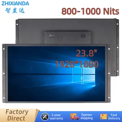 23.8 Inch 1000 Nits Industrial Open Frame Monitor 1920*1080 IPS Screen HDMI DVI VGA BNC Display With Resistive/Capacitive Touch