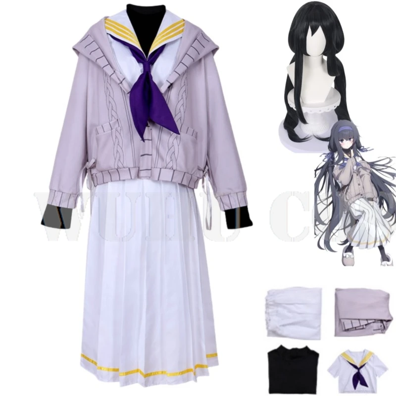 Anime Game Blue Archive Kozeki Ui Cosplay Costume pour femme, perruque, manteau à capuche, uniforme JK, jupe, femme adulte, belle, Kawaii, fête d'anniversaire trempée