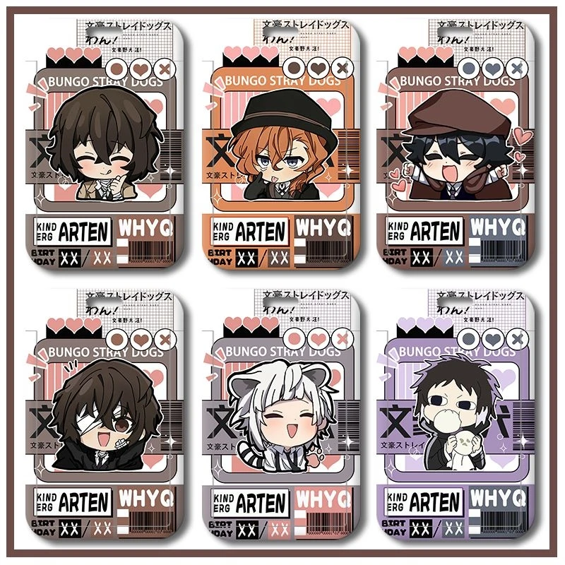 

Anime Bungo Stray Dogs Dazai Osamu Nakahara Chuya Cover Hard Case Card Meal Access Fiche Pendant Holder Keychain Accessory