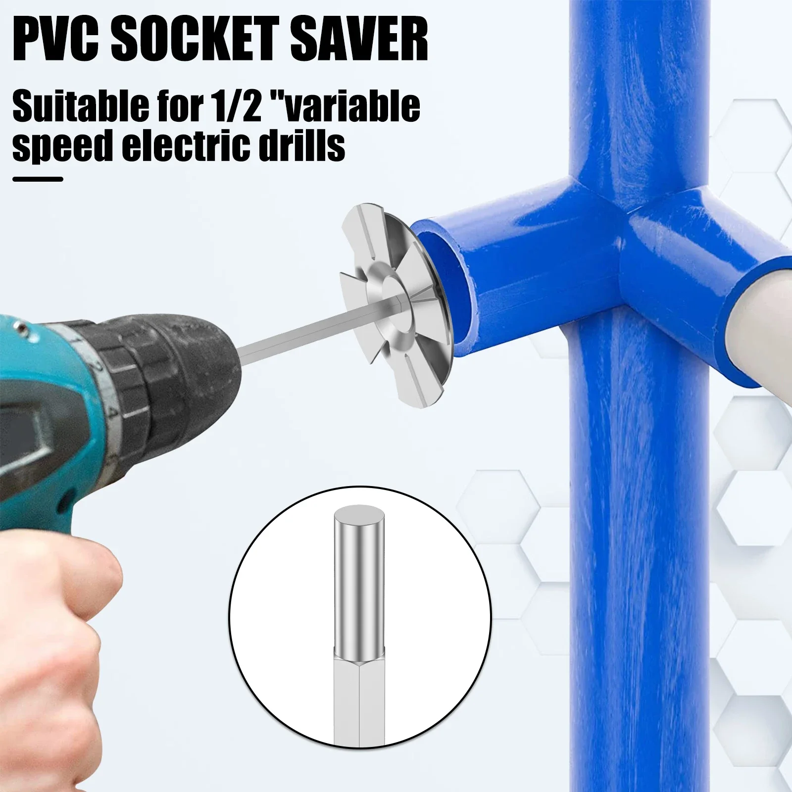 Outil de coupe d'alésoir de conduit en PVC, économiseur de prise de raccord, raccord de vaccination, perceuse électrique à vitesse variable, 1.5 po, 2 po, 3 po, 1 po, 2 po, 3 po