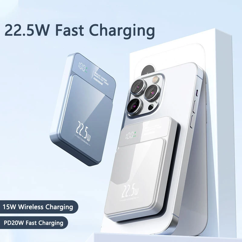 Magnetic Wireless Power Bank 20000mAh For iPhone 15 14 13 12 pro max Huawei Xiaomi Samsung Portable Battery Pack Powerbank PD20W