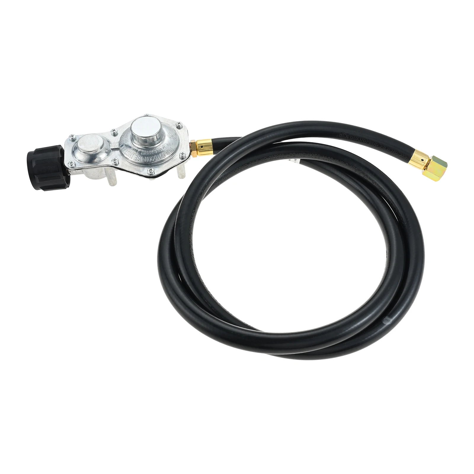 

QCC1 и 3/8-дюймовый внутренний NPT 5-футовый двухступенчатый регулятор пропана со шлангом для фургонов, кухонной плиты, газового гриля, обогревателя подходит для баллонов с пропаном объемом 5–40 фунтов