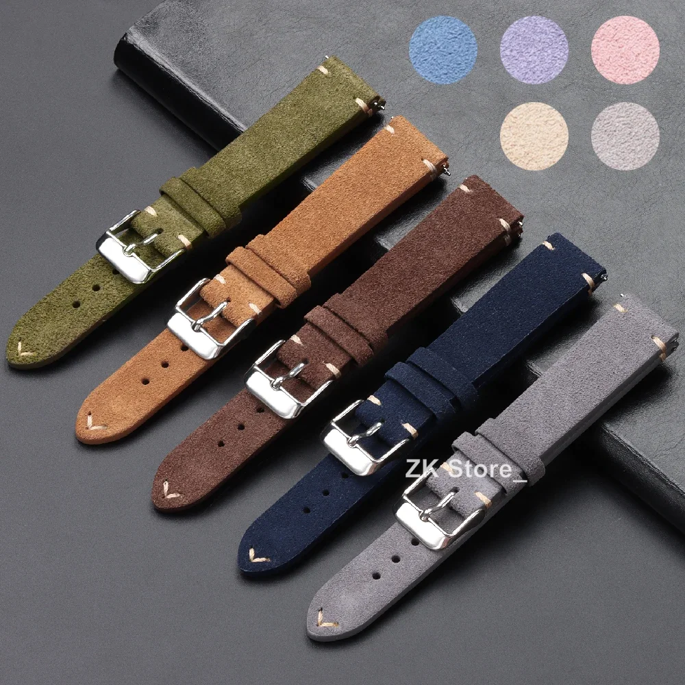 Genuine Leather Watch Strap Quick Release Watchband for Smart Watch 14/16/18mm 20mm 22mm Bracelet for Men Wrist Band Accessories