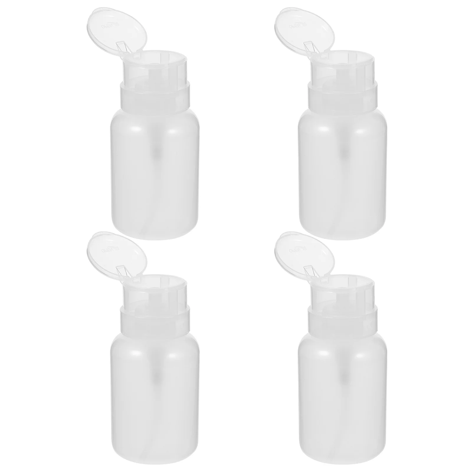 

4Pcs Pump Bottles Refillable Press Liquid Dispensers Multipurpose Nail Polish Remover Makeup Remover Storage Bottles