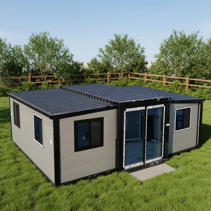 Casa Contenedor de Lujo de Doble Ala Expandible, Casa Modular, Sala de Expansión de Doble Ala, Casa Contenedor Móvil Expandible