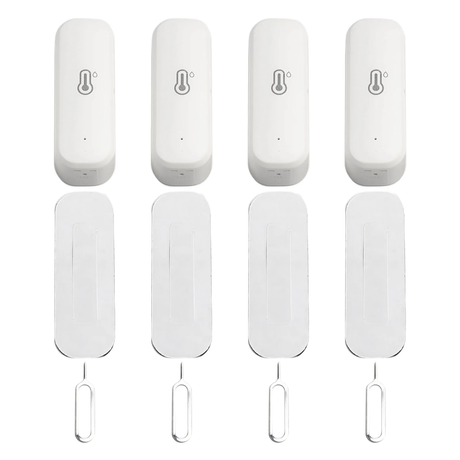 4PCS For Zigbee Wireless Indoor Sensors for Temperature and Humidity with Real Time Monitoring and Remote App Control Functions
