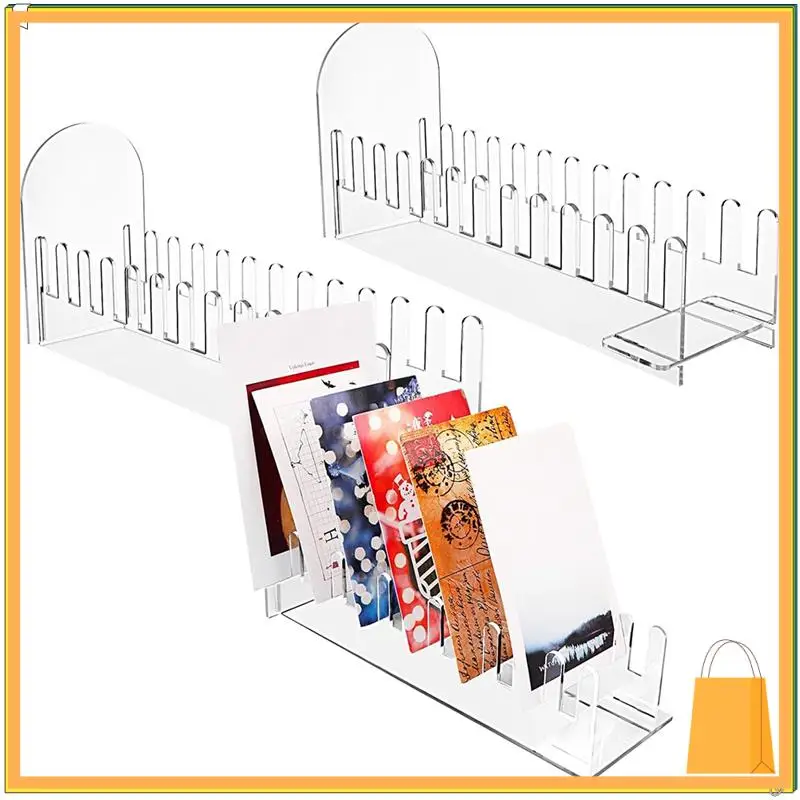 

L53A-3 Pcs 12 Tier Acrylic Greeting Card Display Stand Clear Card Display Stand Easy To Assemble Postcard Sticker Card Holder