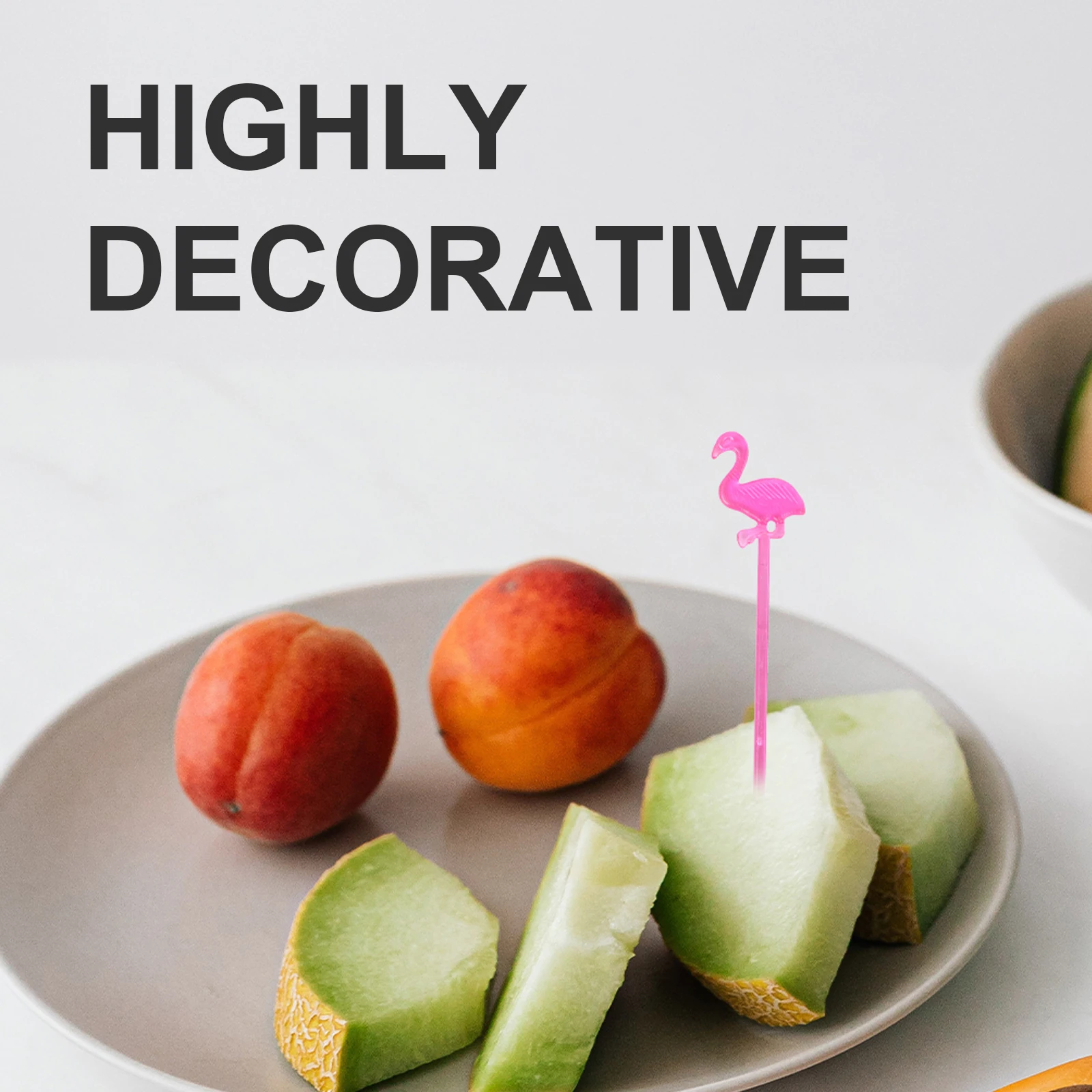 

50 Pcs Flamingo Fruit Picks Colorful Wedding Party Supplies Cake Topper Decorations Safe Food Grade Material