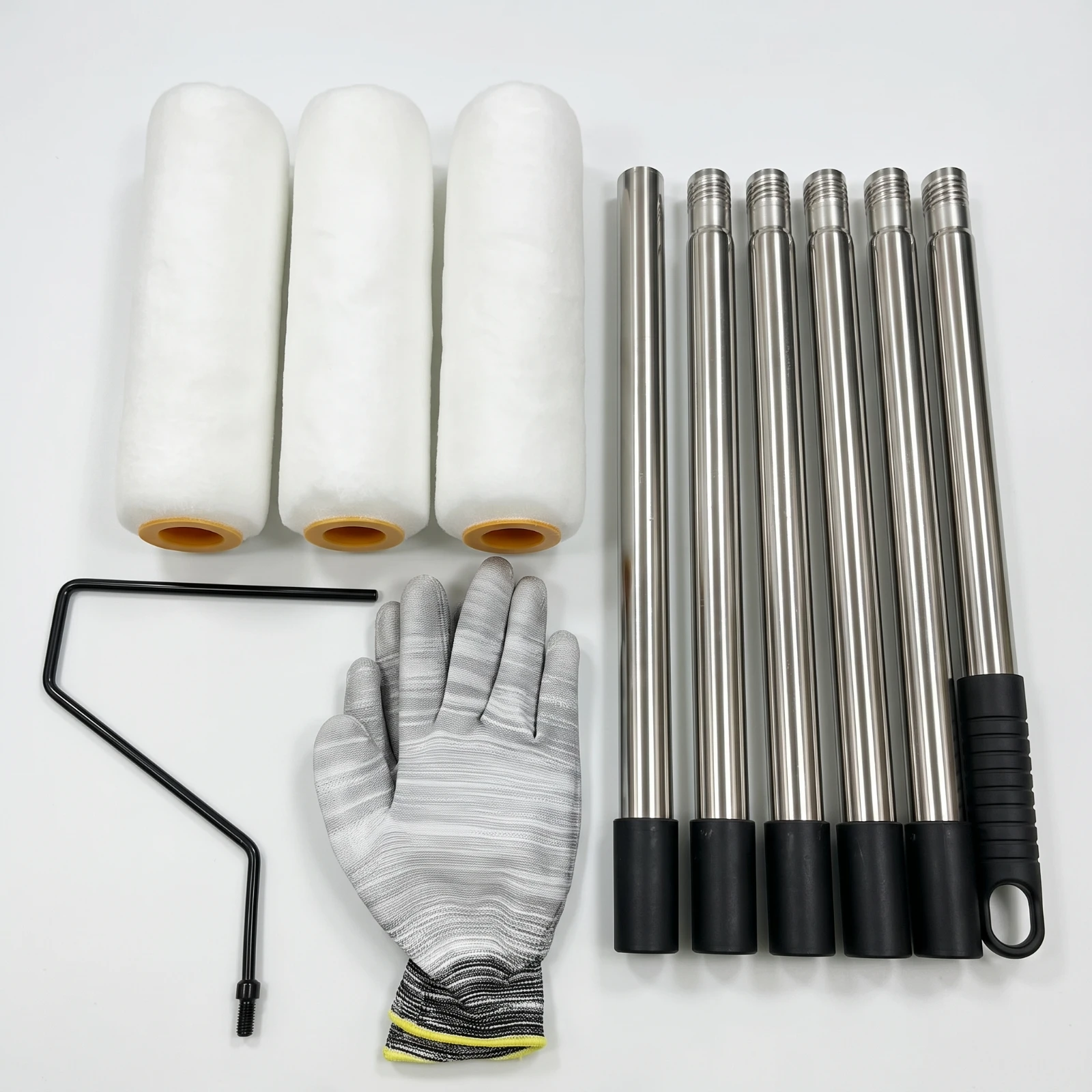 Epoxy Floor Tool Kit Complete Floor Coating Roller Epoxy Roller Long-Handle Extension Poles Professional for DIYers