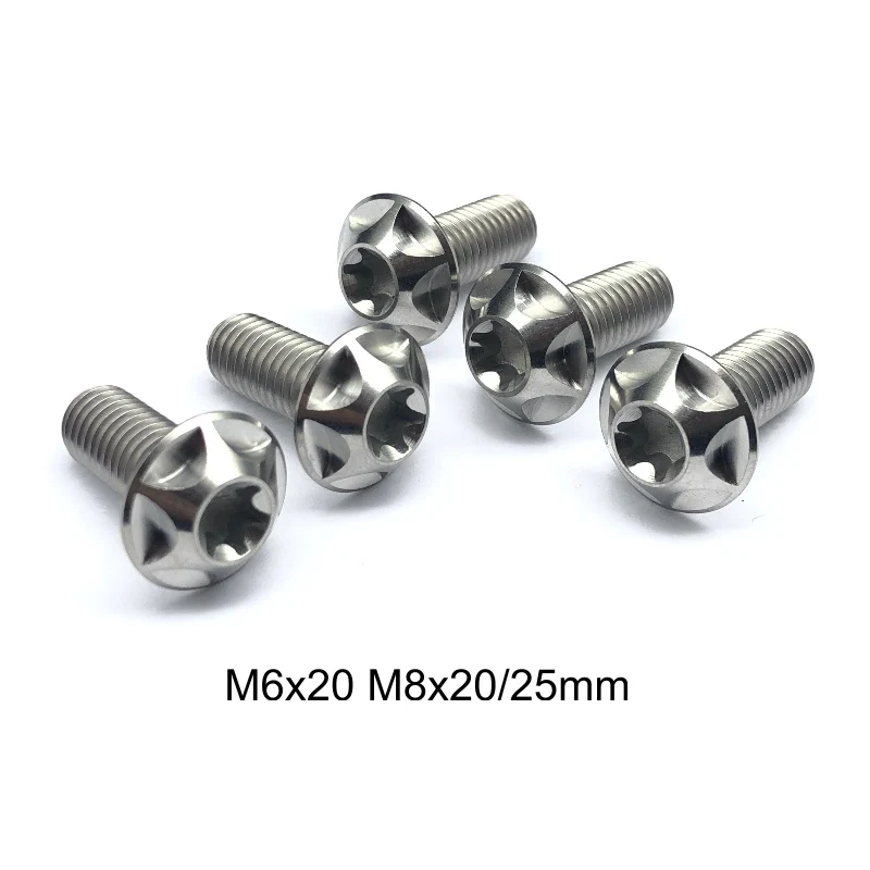 2Pcs Titanium Alloy Torx Screw Bolts Fastener M6x20 M8*25 20mm GR5 For Disc Brake Motorcycle Car Bicycle